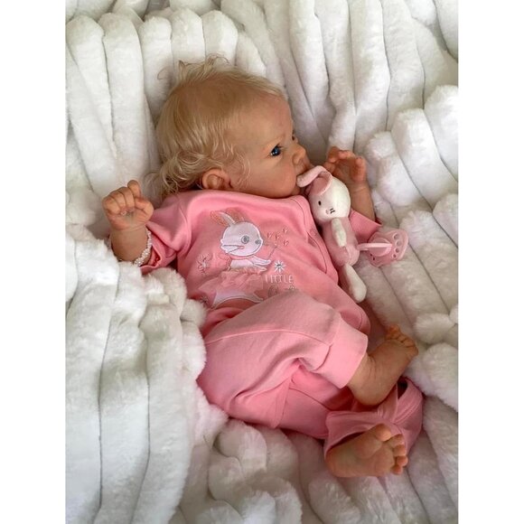 🆕18Inch Realistic  Full Cloth Body Girls short blonde hair Reborn Baby Dolls - Picture 6 of 7